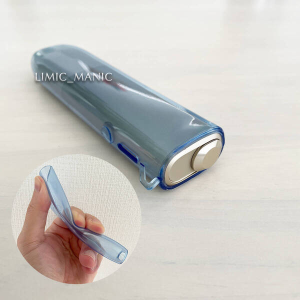 アイコス イルマワン / イルマiワン専用 IQOS ILUMA ONE TPU製 ソフト やわらか カバー ケース 着せ替え 衝撃保護 クリア ブルー 青 半透明
