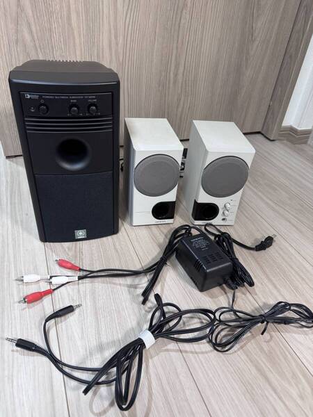 【 送料無料 】動作品 ONKYO オンキョー GX-R3 スピーカー YAMAHA ヤマハ サブウーファー YST-MSW8 付き スピーカーセット 接続端子付き