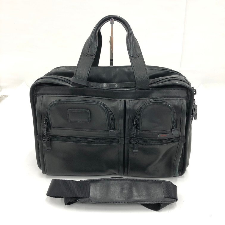 TUMI 黒 レザー ビジネスバッグ