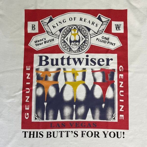 Buttwiser エロTシャツ バドワイザー 山田レン着 ビール Budweiser お尻 オッパイ 四十八手 ヴィンテージ Marlboro ハーレーダビッドソン