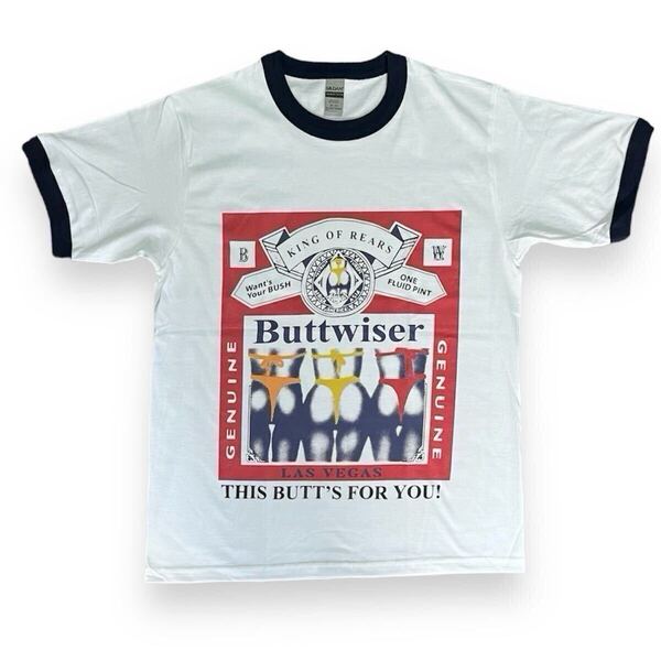 Buttwiser リンガーTシャツ Tバック バドワイザー ビール 山田レン着 エロTシャツ Budweiser お尻 USA ビア 製 ヴィンテージ STP vintage
