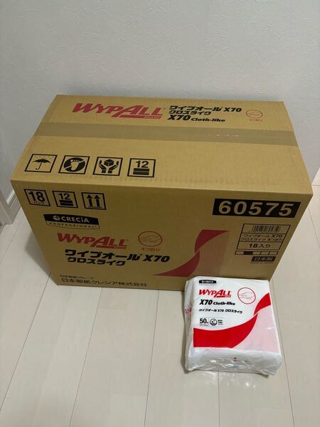 【即決送料込み】お買得品 1箱(900枚/50枚×18パック)新品 日本製紙 クレシア ワイプオールX70 /4つ折り 衛生用品