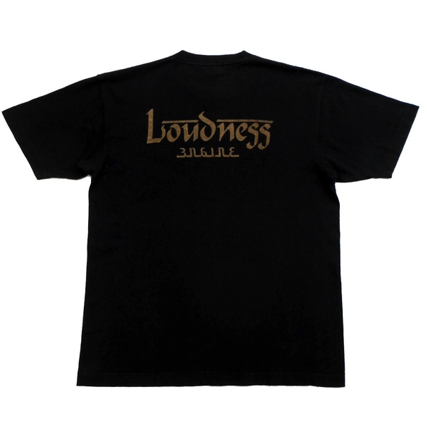 正規 '99 LOUDNESS ENGINE ラウドネス エンジン 半袖 Tシャツ 前後プリント 黒x金 L ブラックxゴールド 公式オフィシャル OLD ヴィンテージ