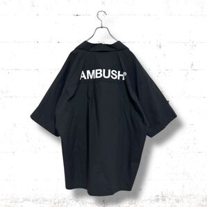 AMBUSH オーバーサイズ オープンカラー シャツ 半袖 ブランドロゴ入り アンブッシュ 2 L XL コムドットやまと 日本製 コットン
