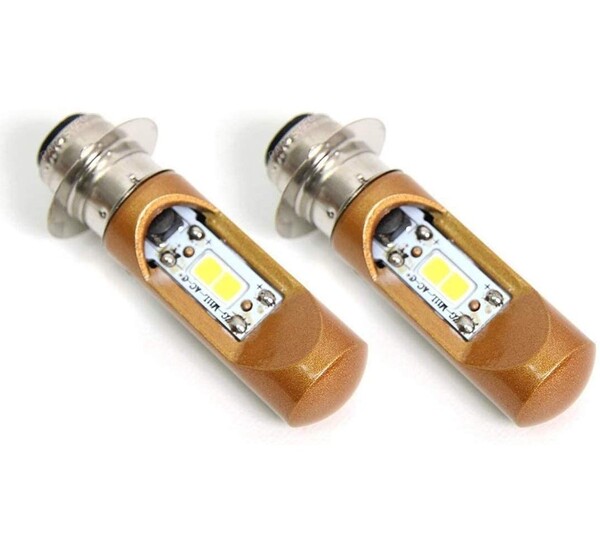 原付 バイク 直流/交流兼用 LED ヘッドライト 2個セット PH7/P15D COB 12V Hi/Lo切替 ホワイト 白 6000K ズーマー 他 / 147-192×2 NG*