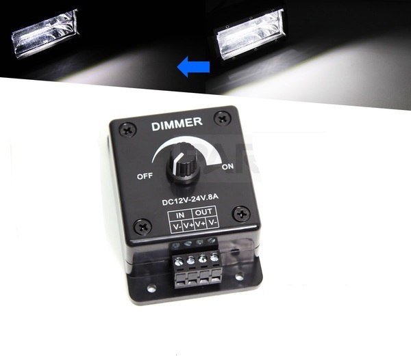 12V 24V 調光器 明るさ調整 減光 8A コントローラー ディマー LED トラック 船舶 デイライト テープライト ワークライト / 158-36 PP*