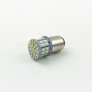 S25 BAY15D バイク リア テール LED バルブ DC12V 対応 ホワイト 白 1個 ダブル球 SMD3014 50連 ブレーキ ポジション / 146-50 NG*