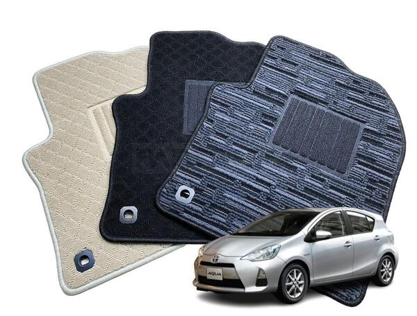 受注生産: トヨタ アクア NHP10 MXPK10/MXPK11/MXPK15/MKPK16 フロアマット 【1台分】 日本製 (車種/生地 選択) AQUA ca NF+