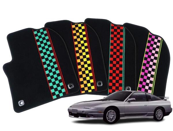 受注生産: 日産 180SX RS13/KRS13/RPS13/KRPS13 フロアマット 日本製 (生地 選択) ワンエイティ sp NF+
