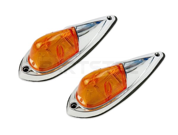 12V 24V LED ナマズマーカー 2個セット アンバー オレンジ 20cm 橙 ランプ バンパー ルーフ 屋根 デコトラ カスタム 電飾 / 156-43x2 PP*
