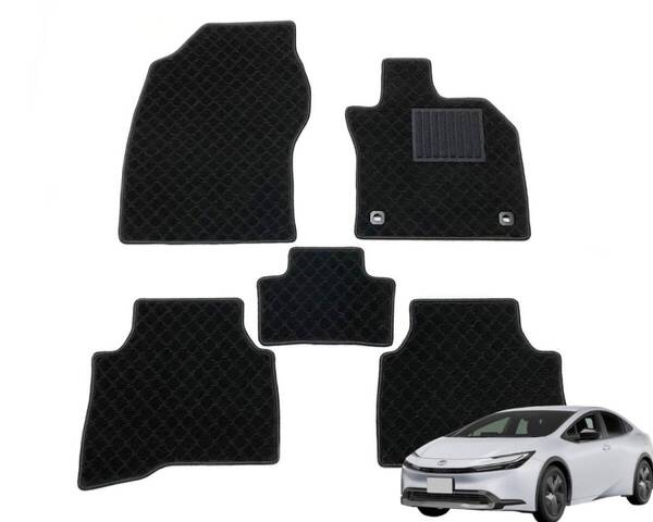 トヨタ 60系 プリウス ZVW60 ZVW65 MXWH60 MXWH61 MXWH65 専用 フロアマット ブラック 日本製 カーマット 黒 社外品/在庫 B 201-29-10 NF*