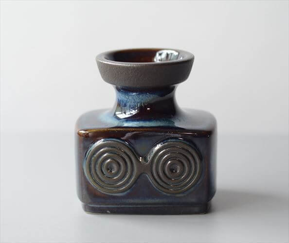 デンマーク製 SOHOLM 花瓶 Einar Johansen ネイビー 北欧雑貨 花器 スーホルム 一輪挿し フラワーベース アンティーク_ig4503
