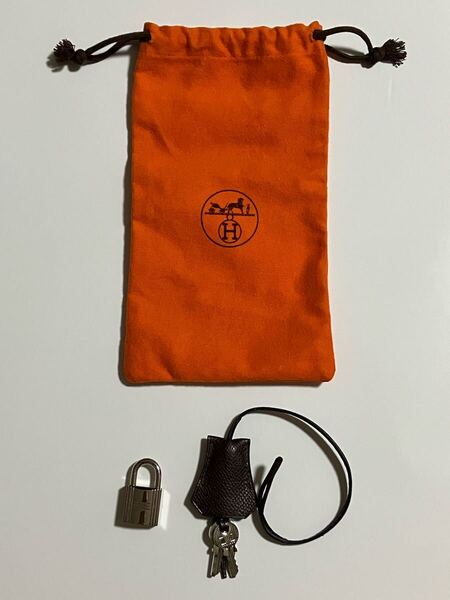 超美品 HERMES クロシェット パドロック カデナ バッグチャーム エルメス 南京錠 バッグ チャーム キーリング キーホルダー 保存袋