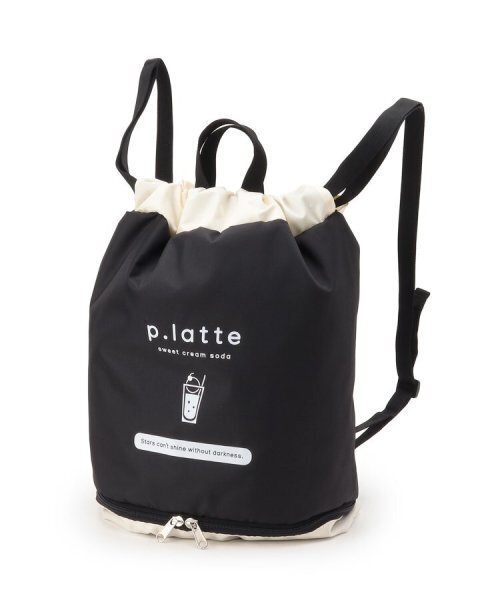 ラスト 新品 PINK-latte 【プールグッズ】二重底プールナップサック ブラック(019) 定価3850円