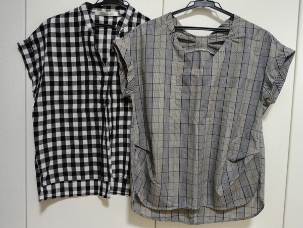 ☆ドレスキップ&神戸レタス☆チェック柄シャツ 2点セット☆Mサイズ☆レディース☆DRESKIP&Kobe Lettuce☆