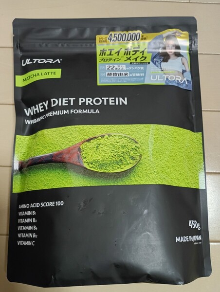 ☆新品☆ウルトラ☆ホエイ ダイエット プロテイン プレミアム 450g☆抹茶ラテ風味☆賞味期限2025年11月☆プロテイン☆ULTORA☆