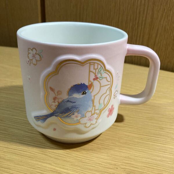 ▼ スターバックス≪マグカップ 1個≫陶器製 STARBUCKS 桜 サクラ 小鳥 鳥