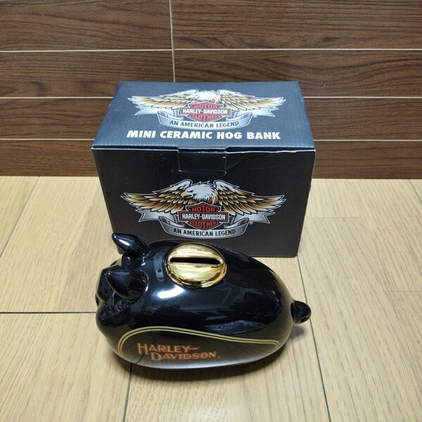 ▼ HARLEY DAVIDSON≪貯金箱 1個≫陶器製 ブタ 豚 ぶた ハーレーダビッドソン