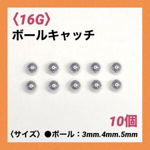 10個 ネジ式 ボールキャッチ 16Gボール5mm ボディピアス
