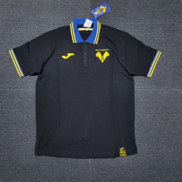 新品 Joma ヴェローナ ポロシャツ 黒 半袖Tシャツ サッカー S