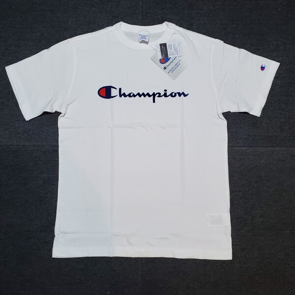 新品 チャンピオン Champion Tシャツ 半袖 綿100% 定番 スクリプトロゴプリント ショートスリーブ 半袖Tシャツ ホワイト L