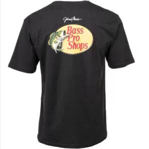 新品! バスプロ ショップス ロゴ Tシャツ ブラック 黒 Lサイズ BassPro Shops 半袖 カットソー ブッシング 釣り アウトドア キャンプ