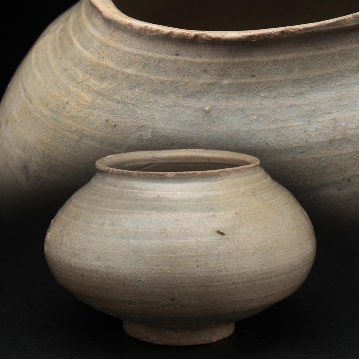 朝鮮美術 李朝 高麗青磁 壺 C 8244 - 工芸品