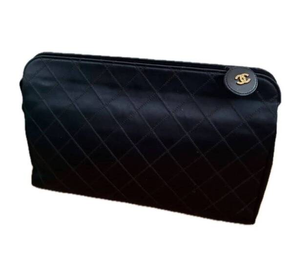CHANEL セカンドバッグ シャネル ココマーク ブラック ビコローレ ビジュー ストーン クラッチ ポーチ マトラッセ