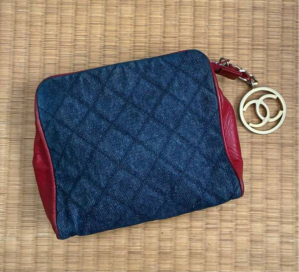 シャネル CHANEL デニム マトラッセ ウエストバッグ ポーチ ハンドバッグ