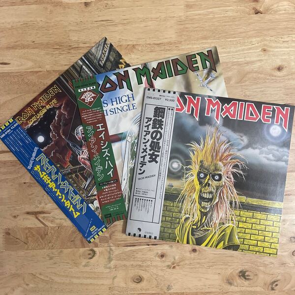 LP 即決 HR/HM アイアン・メイデン 国内帯付3枚セット IRON MAIDEN / 鋼鉄の処女:ACES HIGH:SOMEWHERE IN TIME サムホエア・イン・タイム