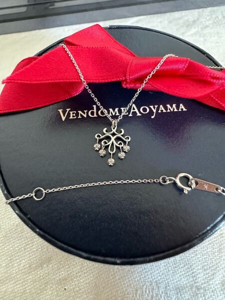 美品 VENDOME AOYAMA ダイヤモンドネックレス K10WG ヴァンドーム青山