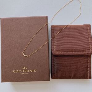 COCOSHNIK 大人気 5粒 ダイヤネックレス K10YG ココシュニック
