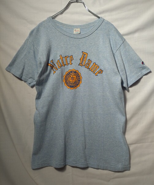 80s CHAMPION チャンピオン 青杢 トリコタグ Tシャツ M 検索 ノートルダム 88 ワンツー ヴィンテージ アメカジ リバースウィーブ USA製