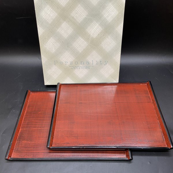天然木製漆塗 真塗 折敷膳 北村葵春 黒塗り会席膳 5客セット