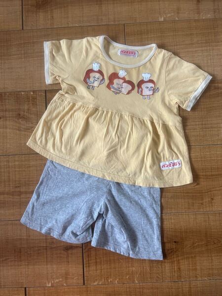 ベビー子供服 子供パジャマ 半袖パジャマ パンどろぼう サイズ100 春夏用 パジャマ トップス ボトムス ズボン 子ども衣類 衣料品