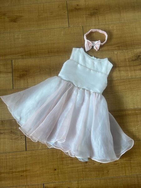 ベビー服 子供服 フォーマル 子どもドレス ピンク×パール チュール ワンピース スカート 赤ちゃん用品 子供用品 発表会 結婚式 おしゃれ着