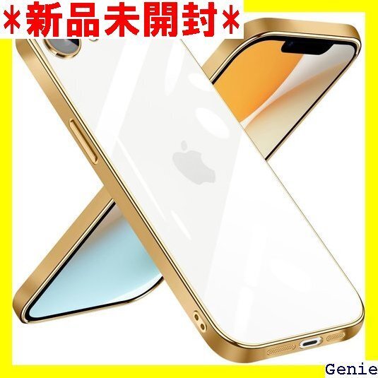 iPhone 16e 用 ケース クリア 耐衝撃 iP 落下防止 ストラップホール付き メッキ加工 - ゴールド 123