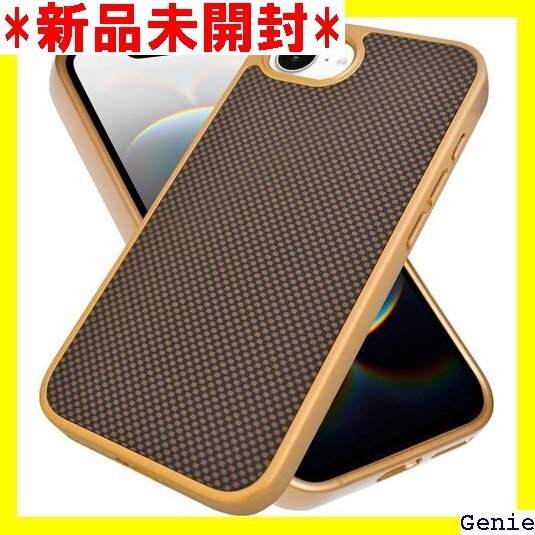 シズカウィルRe iPhone16e ケース カバー 衝撃 カーボン調ケース スマホケース 1個入り ゴールド 139