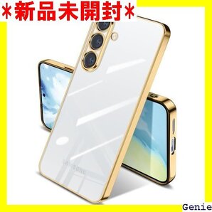 Galaxy S25 クリア ケース 透明 TPU 耐 り傷防止 メッキ加工 持ちやすい 人気 可愛い ゴールド 7