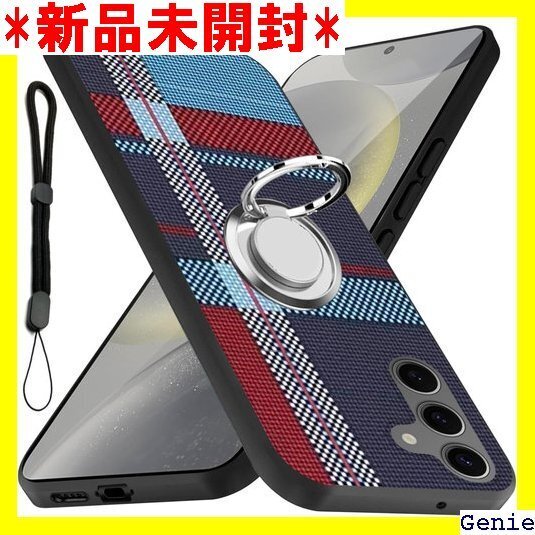 For Galaxy S25 ケース リング 耐衝撃 付き滑り止め 落下防止 全面保護カバー ブルーストライプ 22