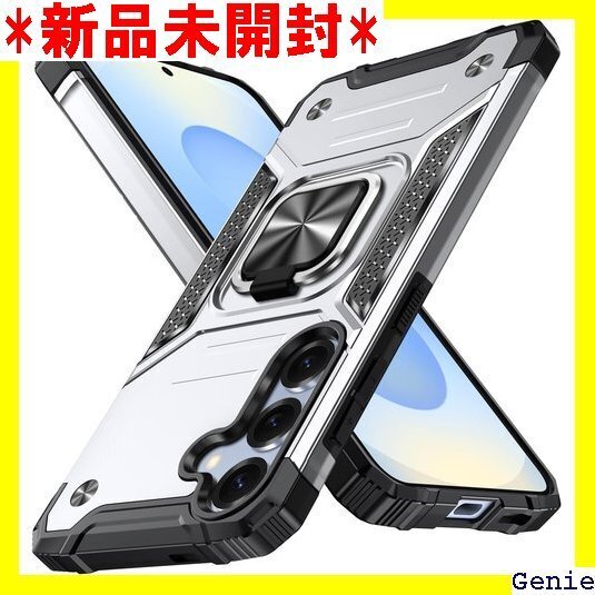Galaxy S25 用 ケース リング付き 耐衝撃 レンズ保護 一体型 カバー 銀 8004-s25-02 41