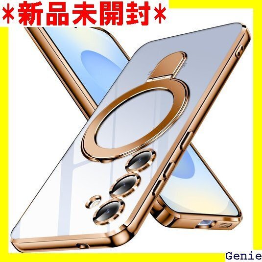 Galaxy S25 用 ケース 強力マグネット スタ タンド メッキ加工 スマホケース 金 26-s25-03 44