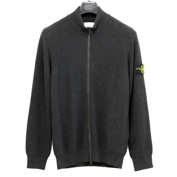 送料無料 3 STONE ISLAND ストーンアイランド 7615551D8 V0M65 チャコールグレー フルジップ カーディガン ブルゾン size L