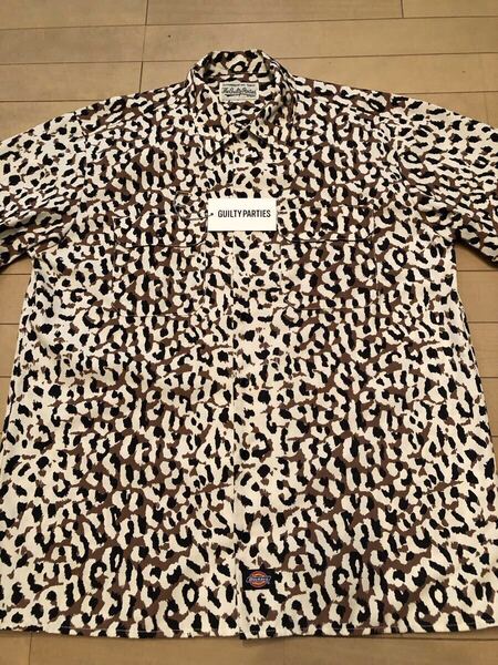 WACKO MARIAワコマリア × DICKIES ディッキーズ WORK SHIRT レオパード 半袖 ハワイアン アロハ ワーク シャツ M ヒョウ