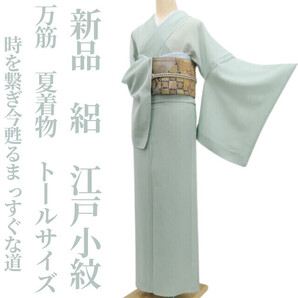 tomihisa 新品 絽 万筋 夏着物 正絹“語り継がれる小紋の王道…時を繋ぎ今甦るまっすぐな道”仕付け糸付 トールサイズ 江戸小紋 5919