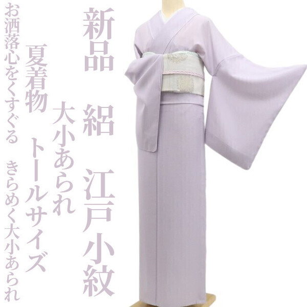 tomihisa 新品 絽 大小あられ 夏着物 正絹 仕付け糸付”お洒落心をくすぐる、きらめく大小あられ”トールサイズ 江戸小紋 6018