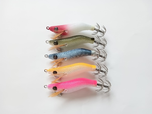 全て夜光仕様 エギ 1.5号 5色 セット 約6.5cm 約3.6g 小さいイカに! アオリイカ ヤリイカ スルメイカ マイカ コウイカ ヒイカ