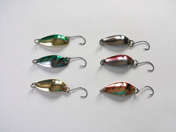 スプーン 6色 セット 2.5〜3g スタンダード イワナ ヤマメ 渓流 ニジマス トラウト エリア 管理釣り場 スピナー バス釣り