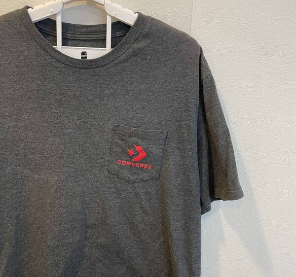 中古 アメリカ古着 CONVERSE コンバース Tシャツ メンズ XL LL 2L 黒 ブラック ワンポイント ビンテージ カジュアルブランド品 送料無料