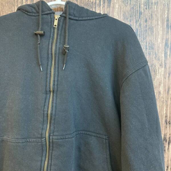 中古 アメリカ古着 WALLS WORKWEAR ウォールズ ワークウエア パーカー スウエット トレーナー メンズ XLサイズ相当 2L 黒色 ブラック